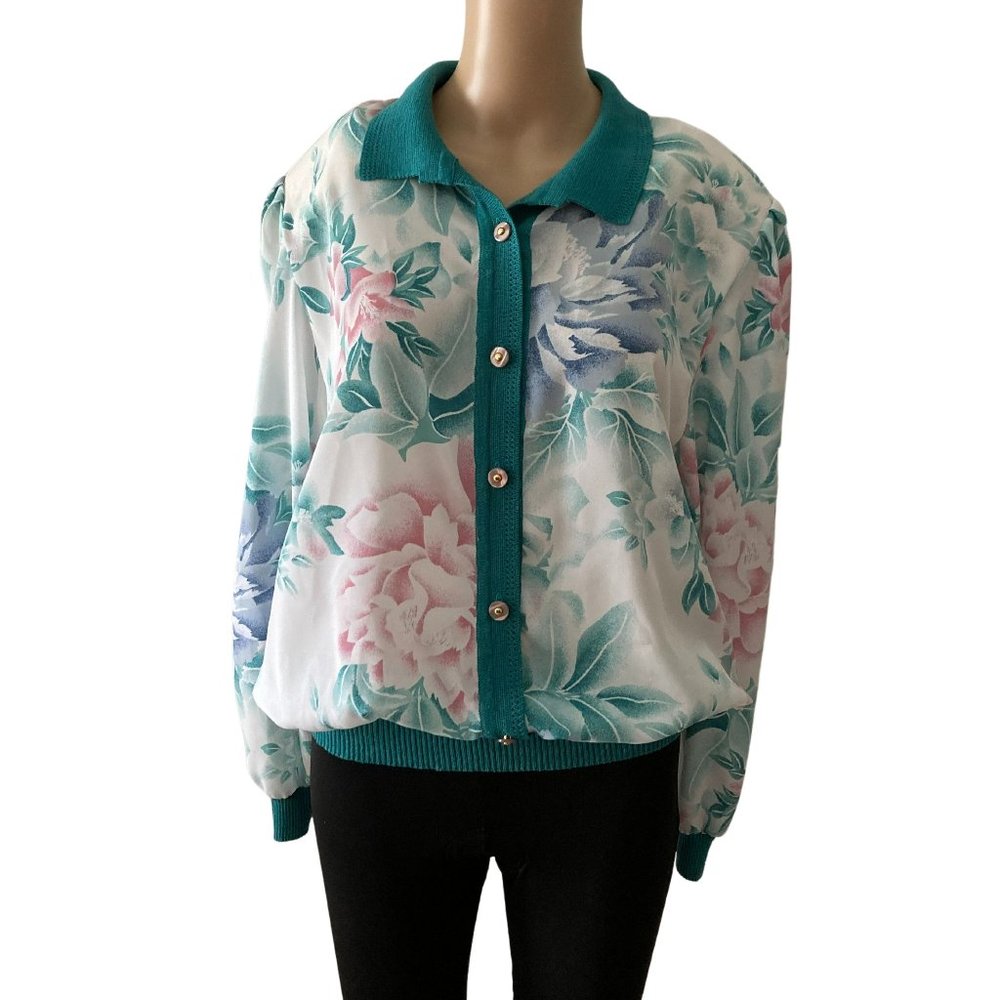Vintage-Schrader size 16 floral blouse